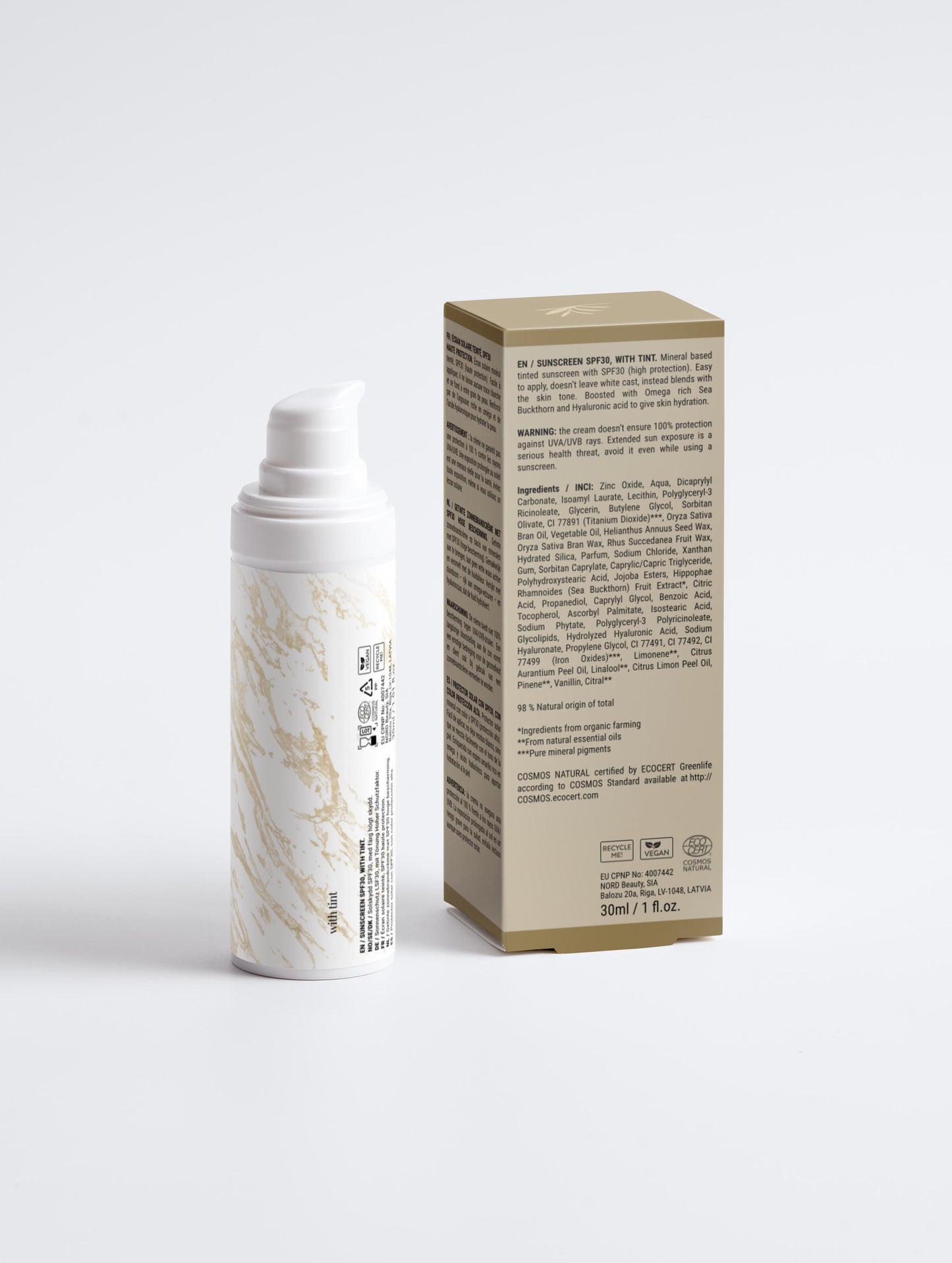 Sunscreen SPF30, with tint